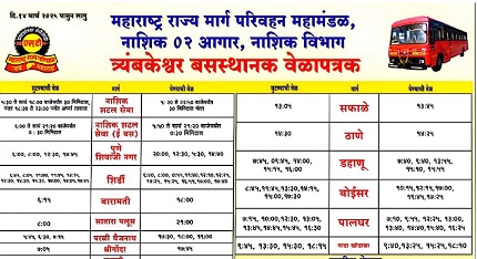 trimbakeshwar to nashik st bus timetable